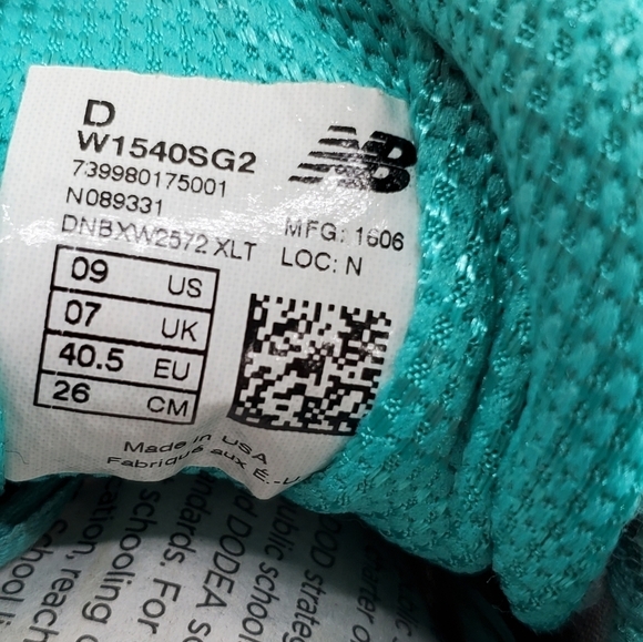 New Balance 1540v2 Shoes Womens sz 9 D Gray Green Teal Athletic Running USA Made - Picture 3 of 14
